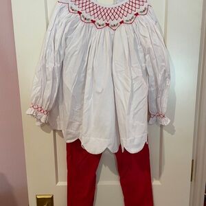 Kids White and Red Matching Set